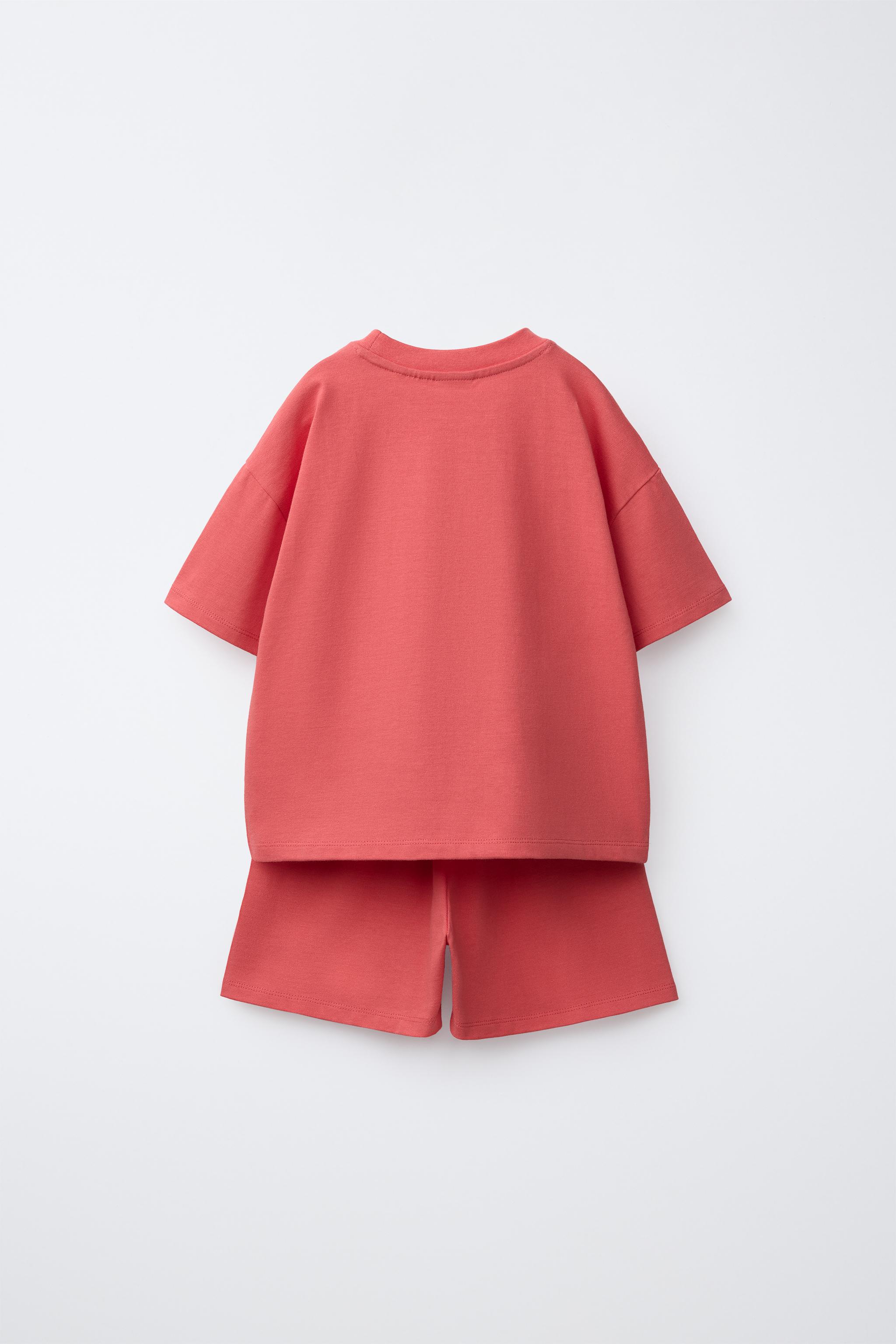 PLAIN T-SHIRT AND BERMUDA JOGGING SET